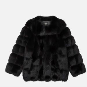Women's Black Genuine Fur Coat